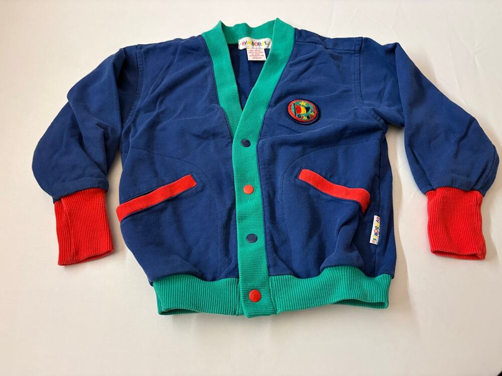 Vintage Gymboree Colorblock Cardigan Jacket Snap Front Medium Kidcore